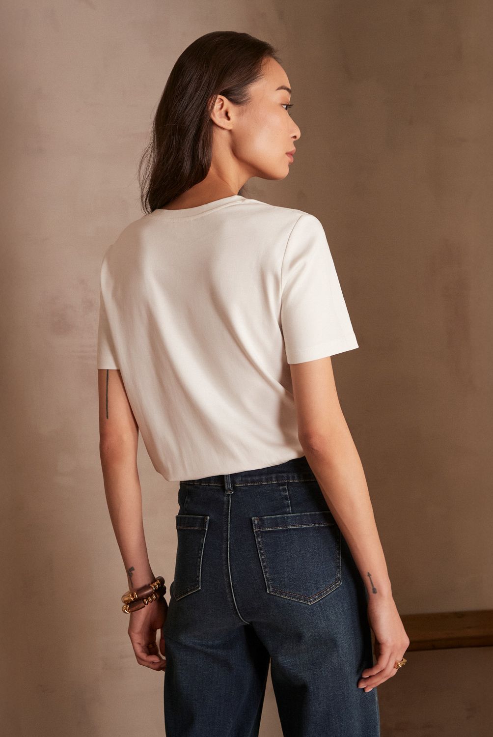 MAISON 123 - Polera Manga Corta 100% Algodón Mujer Maison 123
