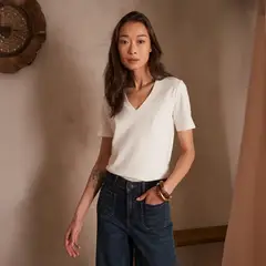 MAISON 123 - Polera Manga Corta 100% Algodón Mujer