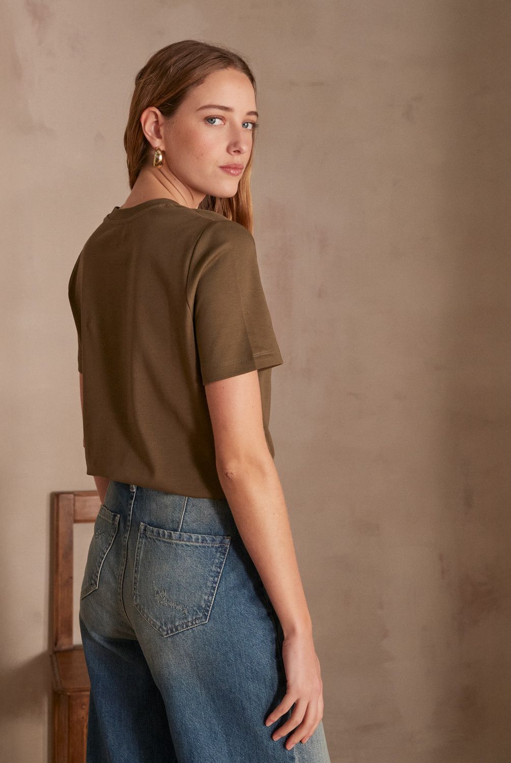 MAISON 123 - Polera Manga Corta 100% Algodón Mujer Maison 123