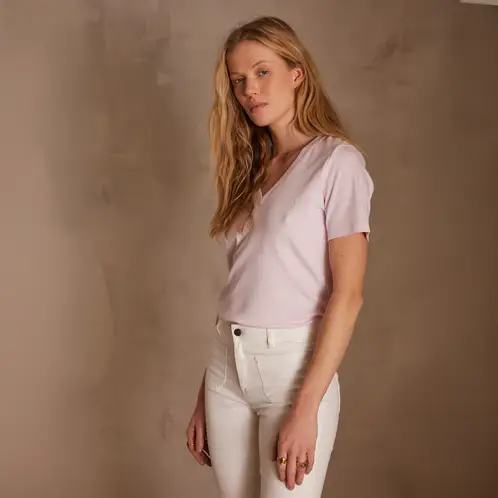 MAISON 123 - Polera Manga Corta Algodón Mujer