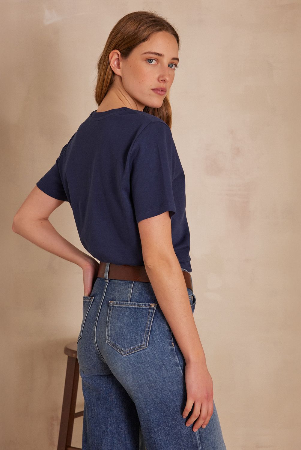 MAISON 123 - Polera Manga Corta 100% Algodón Mujer Maison 123