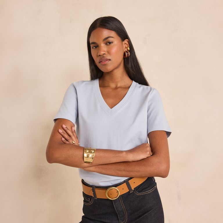 Polera Manga Corta Algodón Mujer