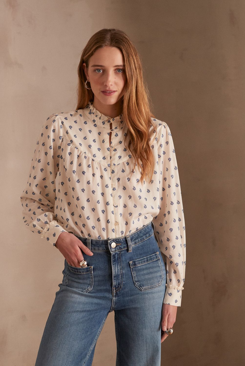 MAISON 123 - Blusa Philomene Estampada Manga Larga Mujer Maison 123