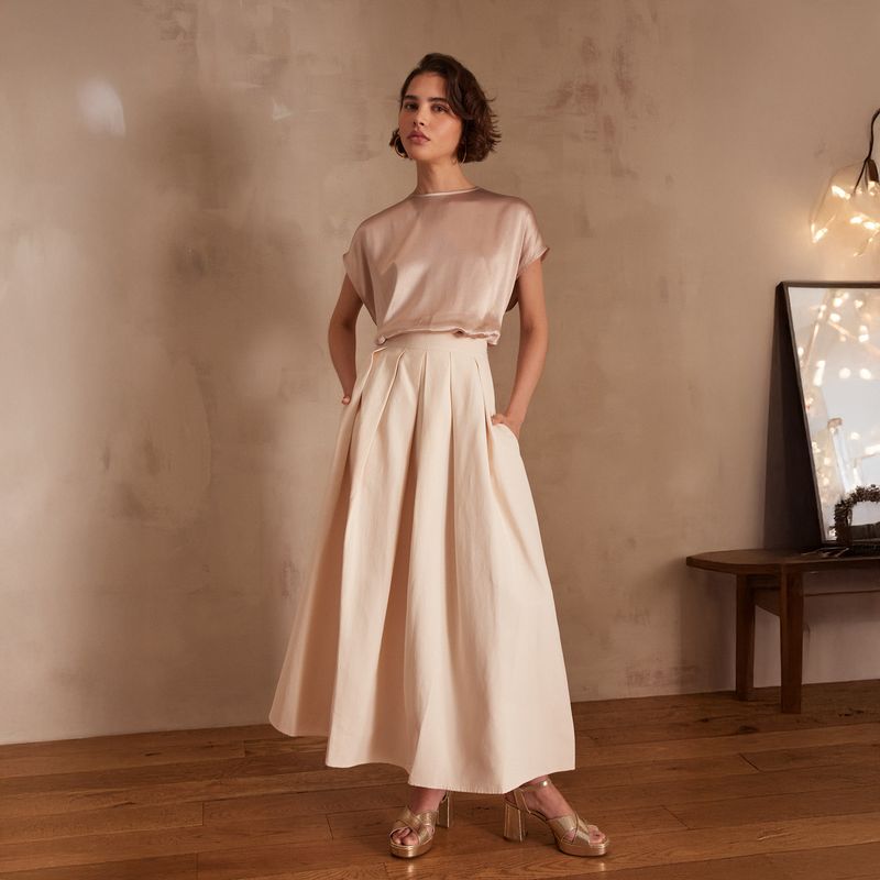 MAISON 123 - Falda Etincelle Larga Algodón Mujer Maison 123