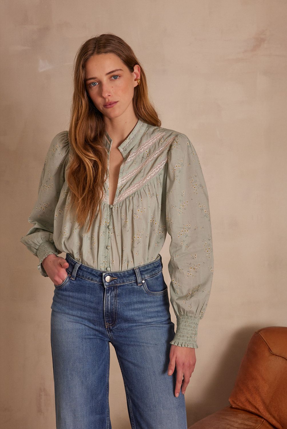MAISON 123 - Blusa Poesie Manga Larga Algodón Mujer Maison 123