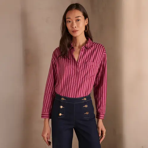 MAISON 123 - Blusa Passy Rayada Agodón Mujer