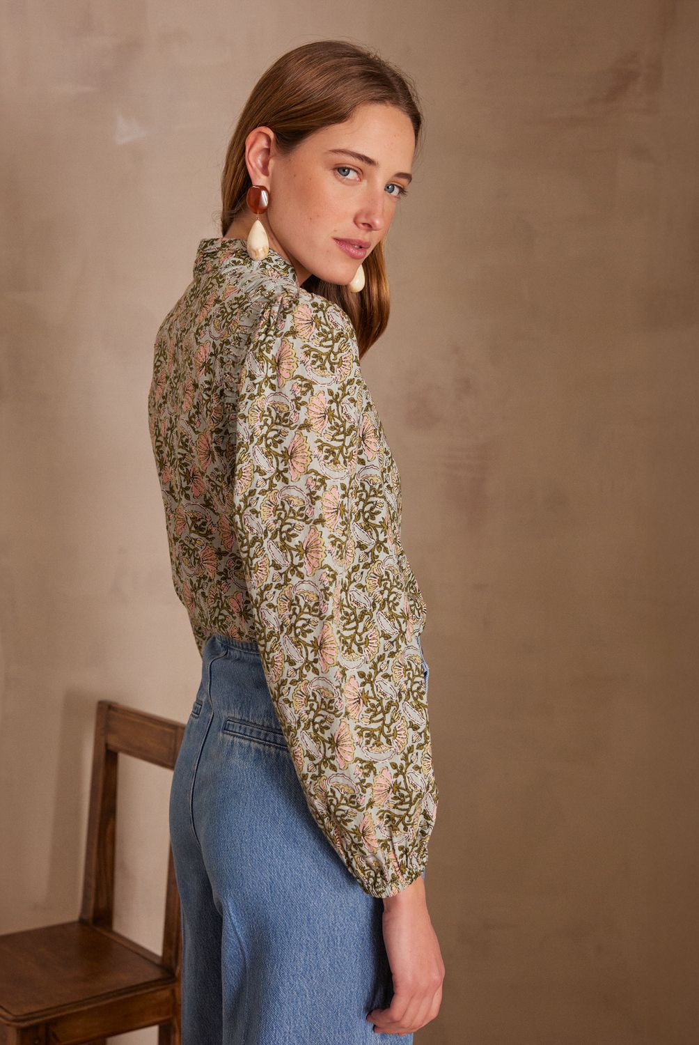 MAISON 123 - Blusa Promesse Estampada Algodón Mujer Maison 123