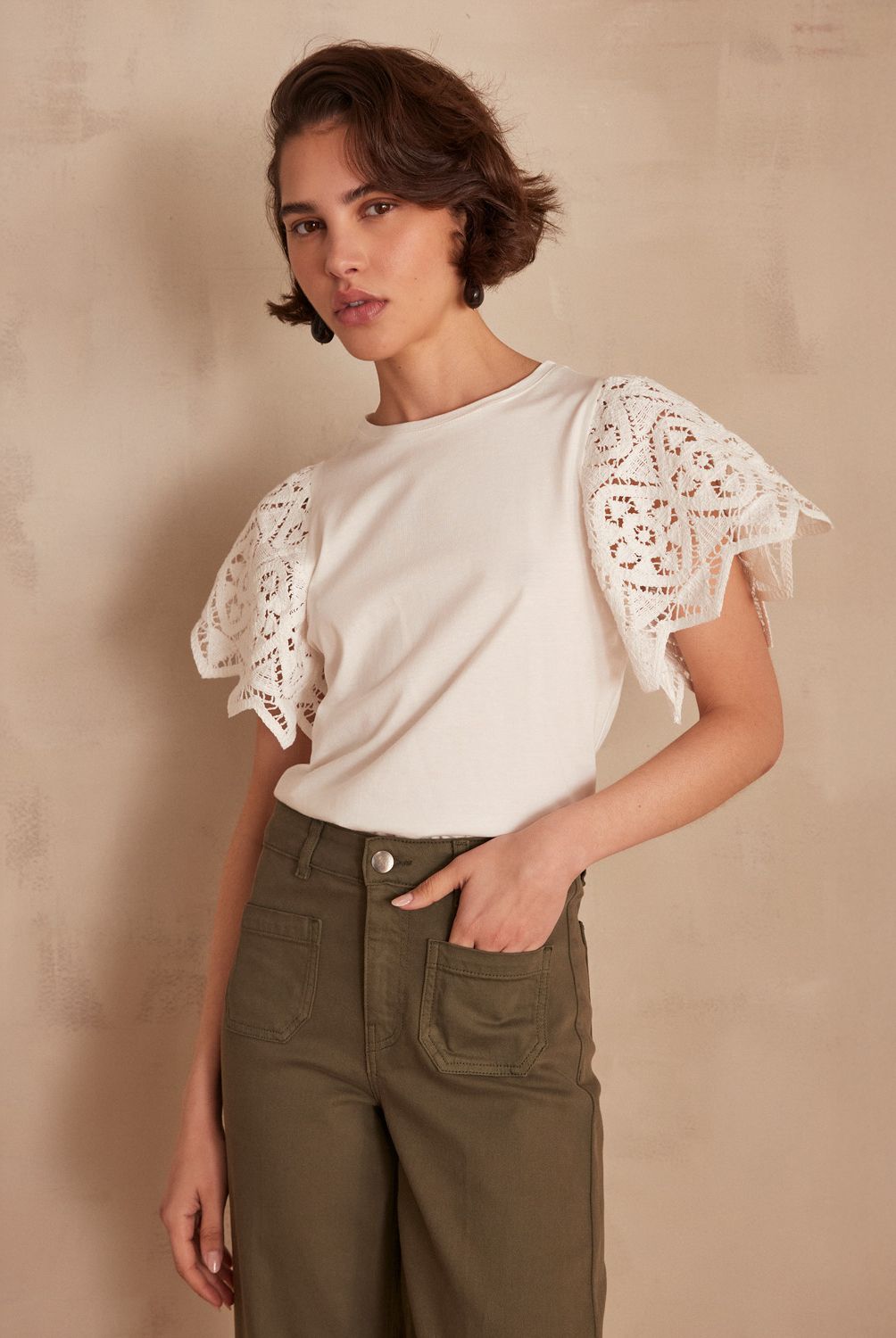 MAISON 123 - Polera Alena Manga Corta Algodón Mujer Maison 123
