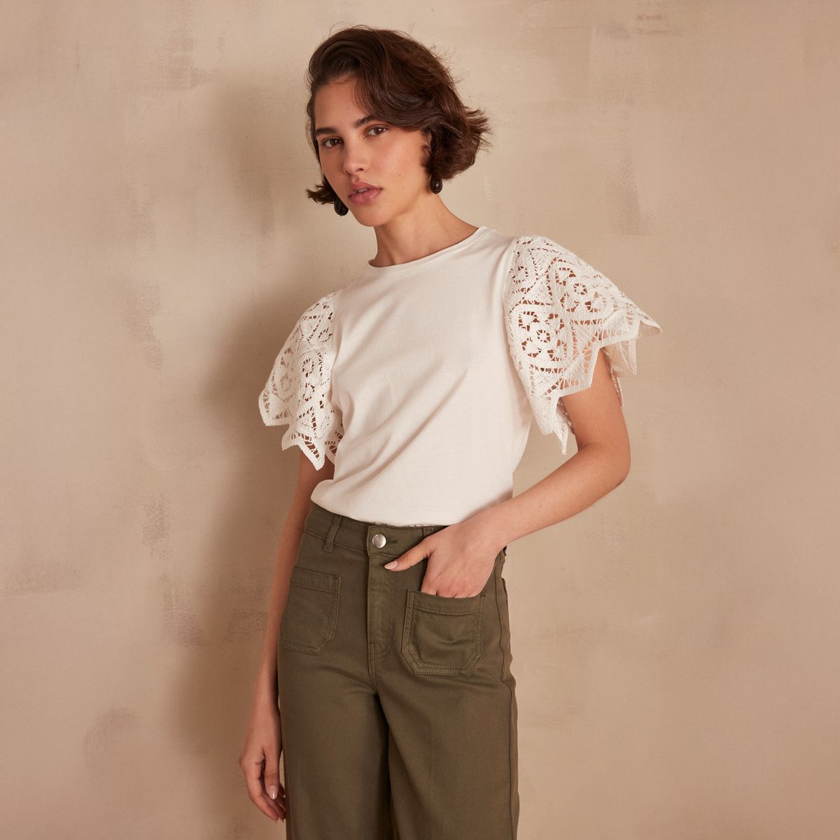 MAISON 123 - Polera Alena Manga Corta Algodón Mujer Maison 123