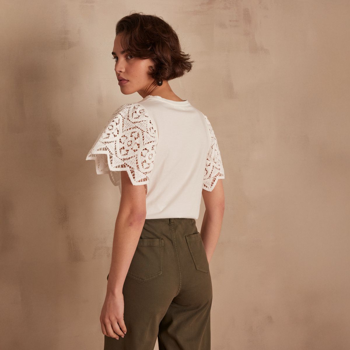 MAISON 123 - Polera Alena Manga Corta Algodón Mujer Maison 123