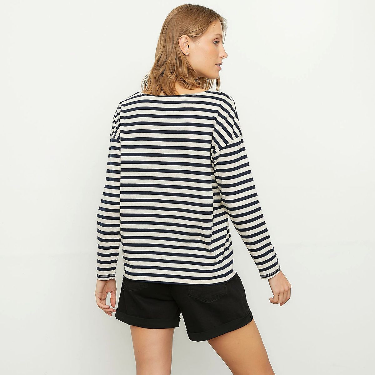 MAISON 123 - Polera Manga Larga Rayas Mujer Maison 123