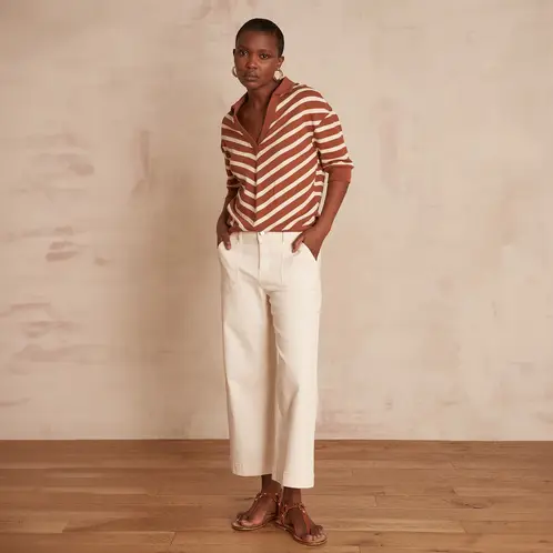 MAISON 123 - Pantalón Cropped 100% Algodón Mujer 123