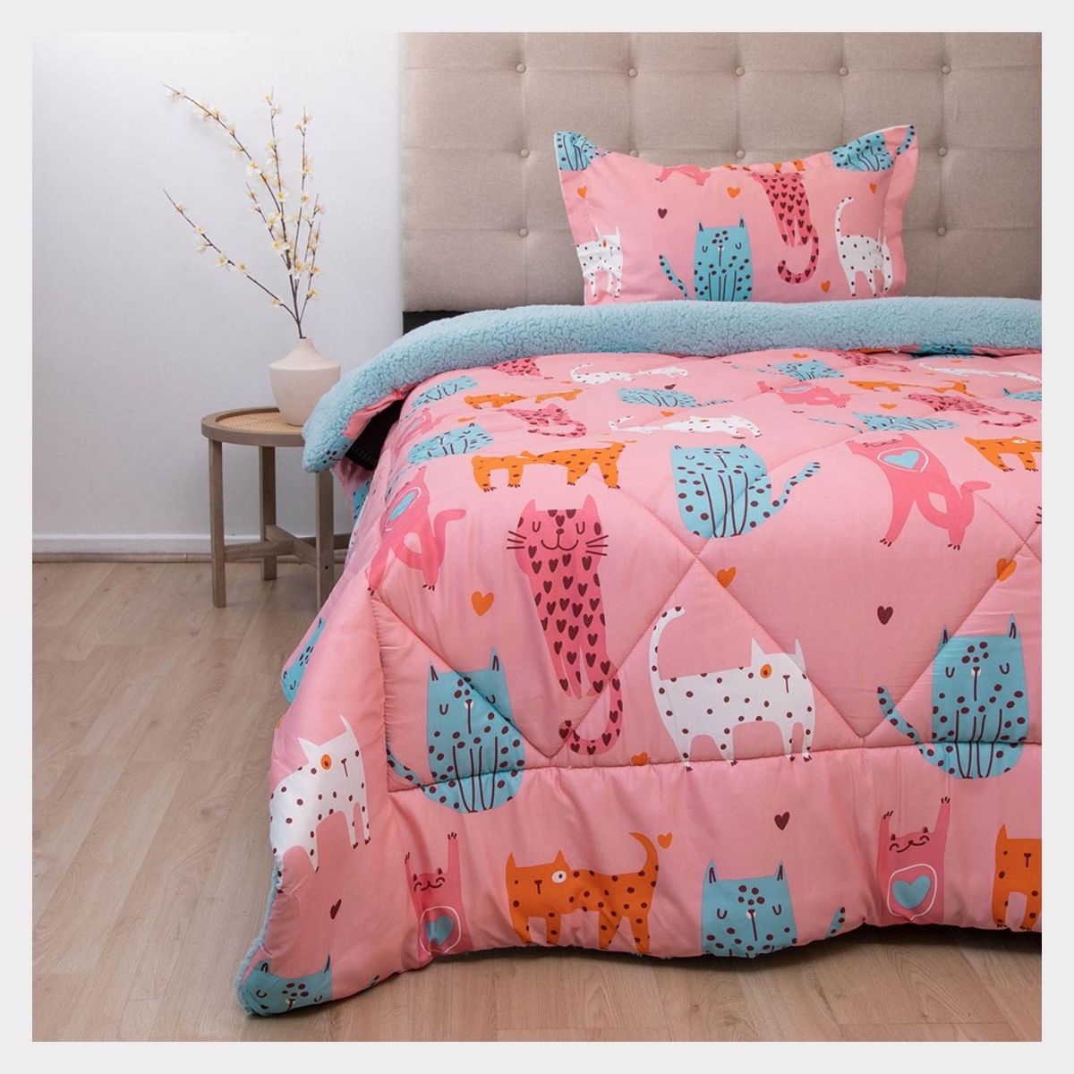 DORAL - Plumón Infantil Sherpa Kids Gatitos Doral