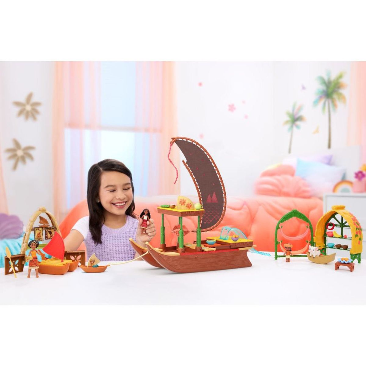 MOANA - Set Hogar De Moana Y Simea Con Pua Y Accesorios Moana