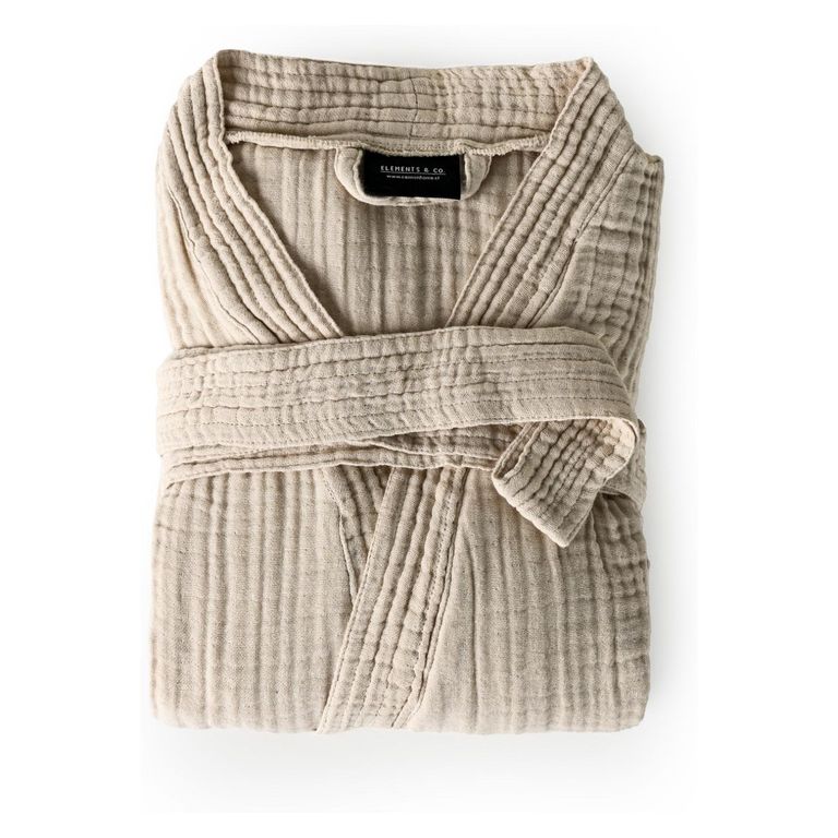 ELEMENTS & CO Bata De Baño Beige S/M Cannon-Elements And Co