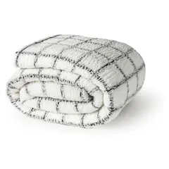 AMERICAN FAMILY - Frazada Sherpa Blanco Cannon -