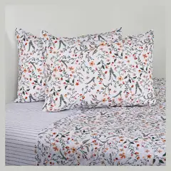 AMERICAN FAMILY - Sábanas 144 Hilos Sarah Verde Cannon -