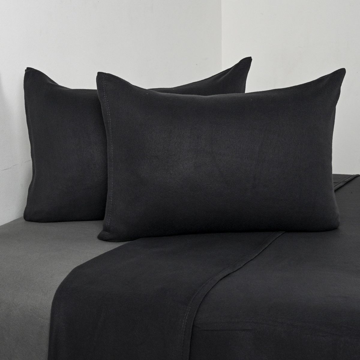 AMERICAN FAMILY - Juego De Sábanas Polar 2 Plazas Liso Marengo Cannon - American Family