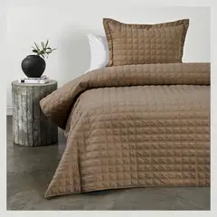 ELEMENTS & CO - Quilt Squares Taupe Cannon-Elements And Co