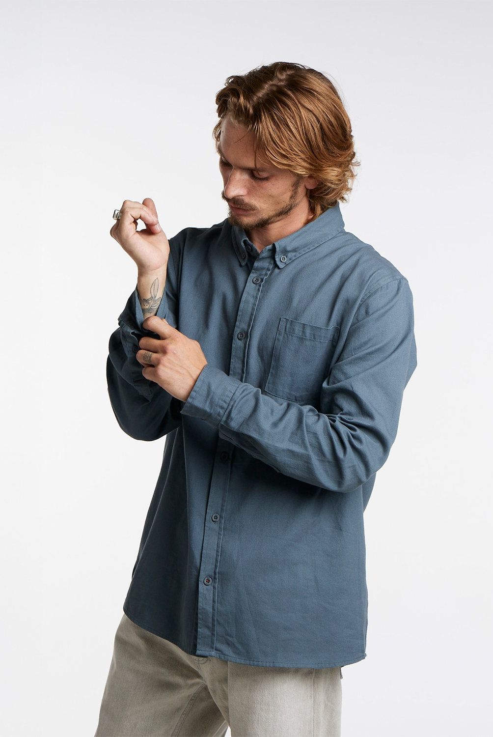 TOKE - Camisa Manga Larga Casual Hombre Toke
