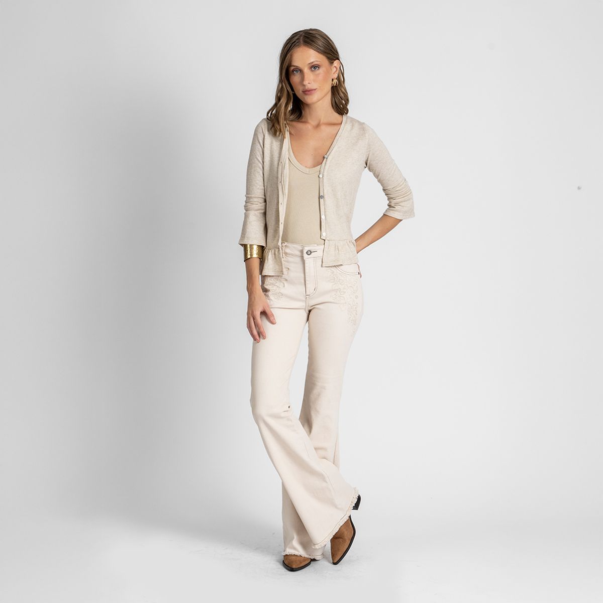 LOLITA POCKET - Polera Ximena Beige Lolita Pocket