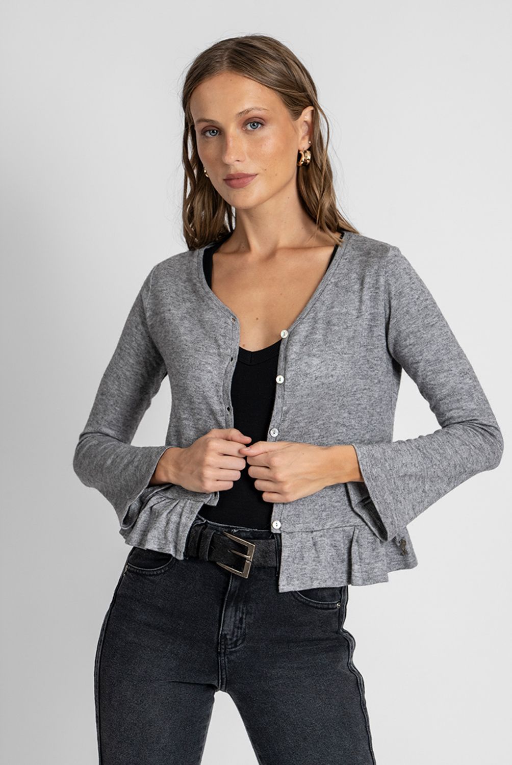 LOLITA POCKET - Polera Ximena Gris Lolita Pocket