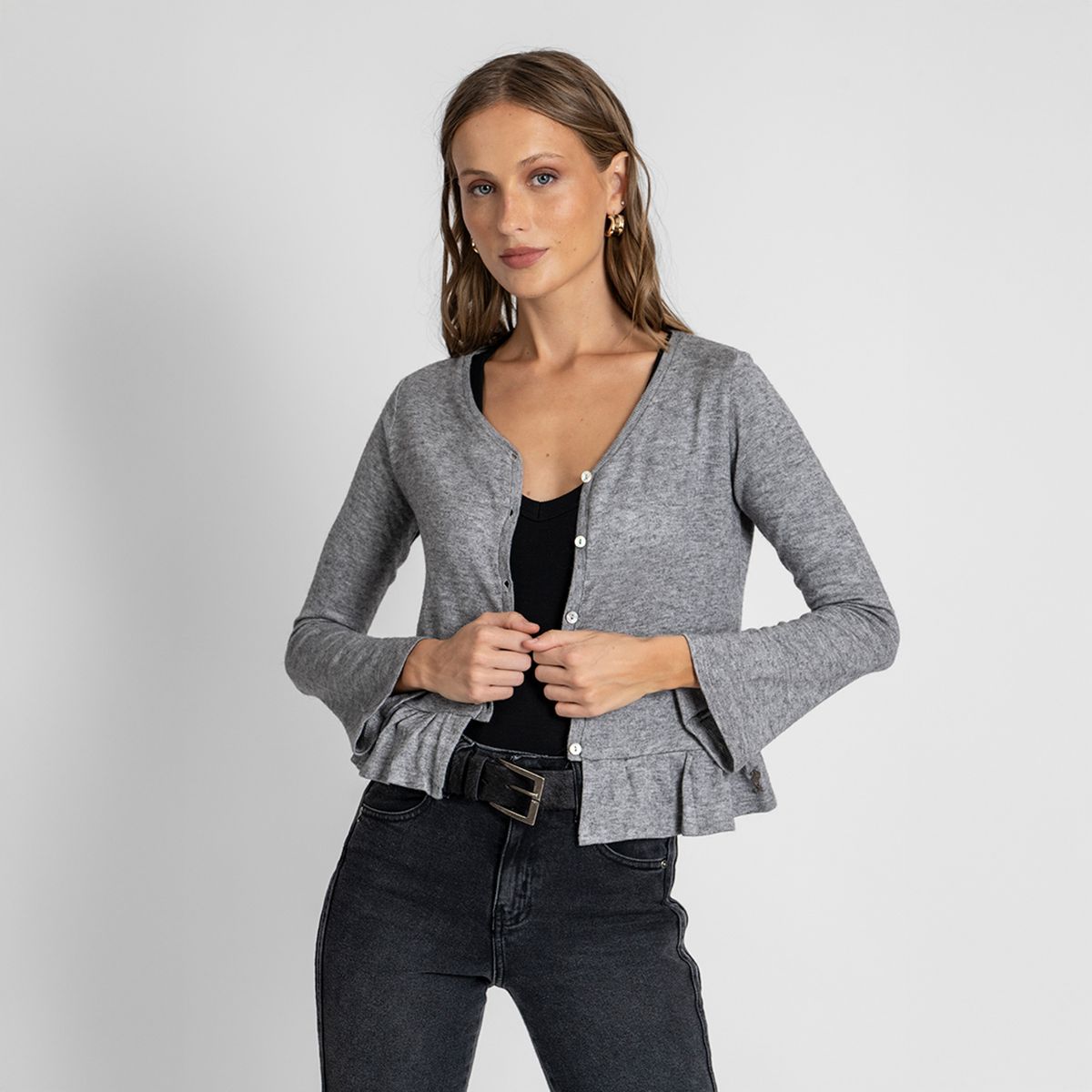 LOLITA POCKET - Polera Ximena Gris Lolita Pocket