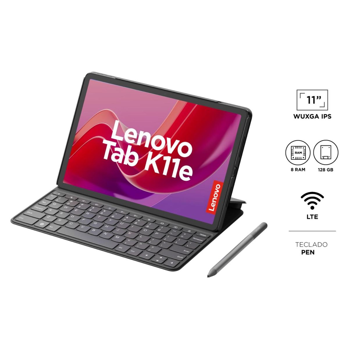 LENOVO - Tablet Lenovo K11 MTK G88 8GB 128GB 11" WUXGA IPS 90Hz (LTE) + Lápiz + Teclado