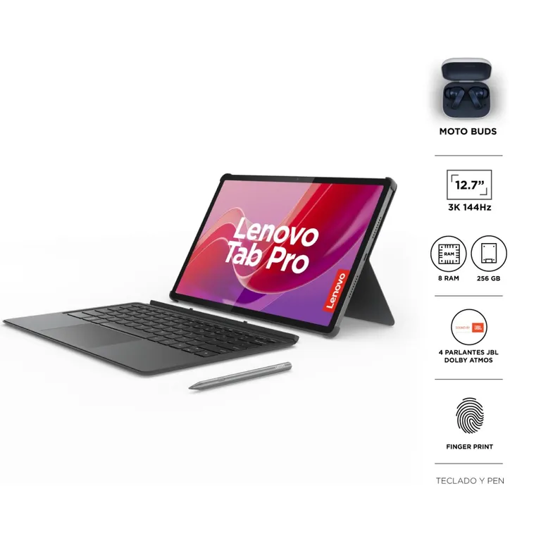 Idea Tab Pro MTK D8300 8GB 256GB 12,7" 3K 144Hz (WIFI) + Lápiz + Teclado + Audífonos Lenovo