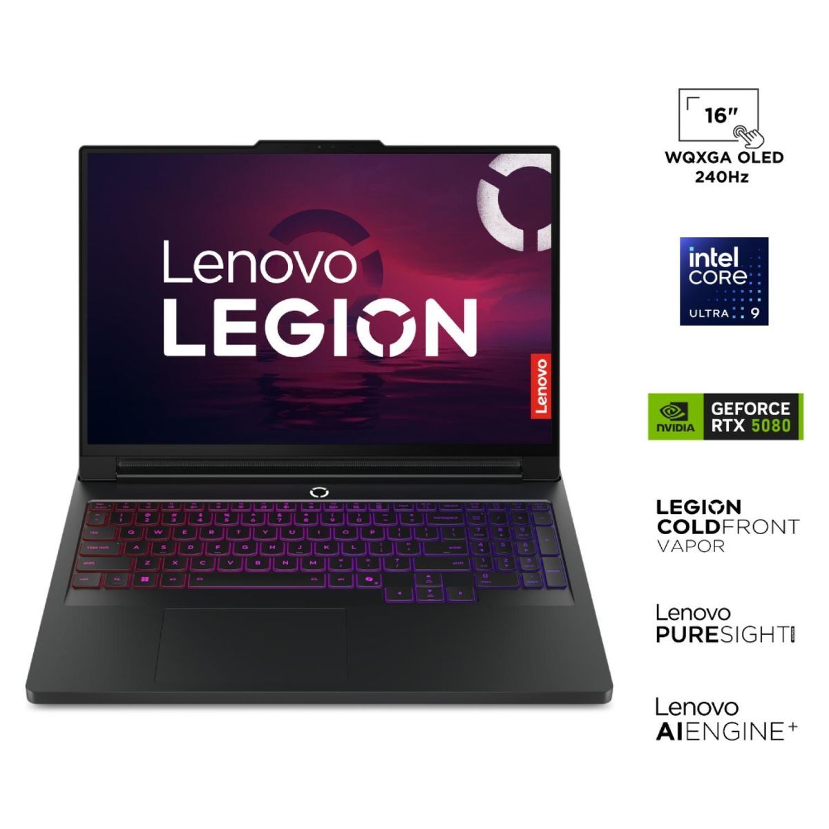 LENOVO - Notebook Gamer Legion Pro 7 Core Ultra 9 275HX 32GB 1TB 16" WQXGA 240HZ OLED RTX 5080 16GB Eclipse Black Lenovo