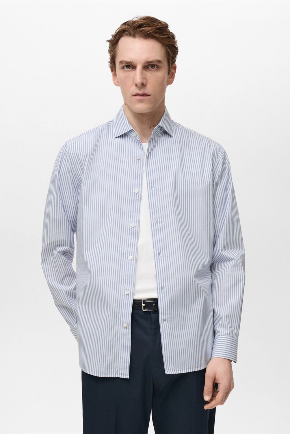 MANGO MAN - Camisa Donosti 100% Algodón Rayas Hombre Mango Man