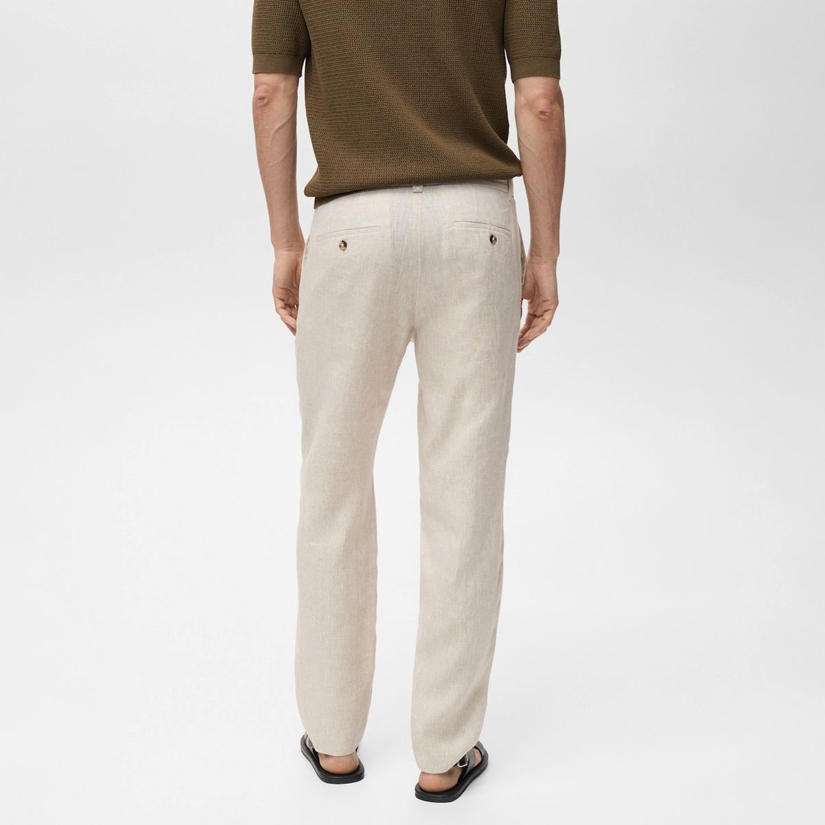 MANGO MAN - Pantalón Oyster 100% Lino Slim Fit Hombre Mango Man