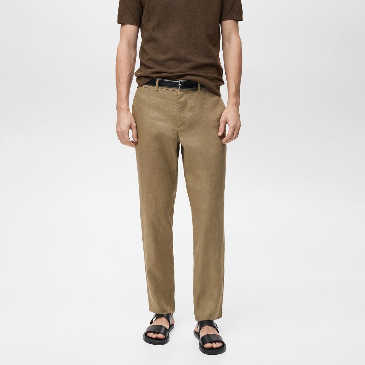 MANGO MAN - Pantalón Oyster 100% Lino Slim Fit Hombre Mango Man