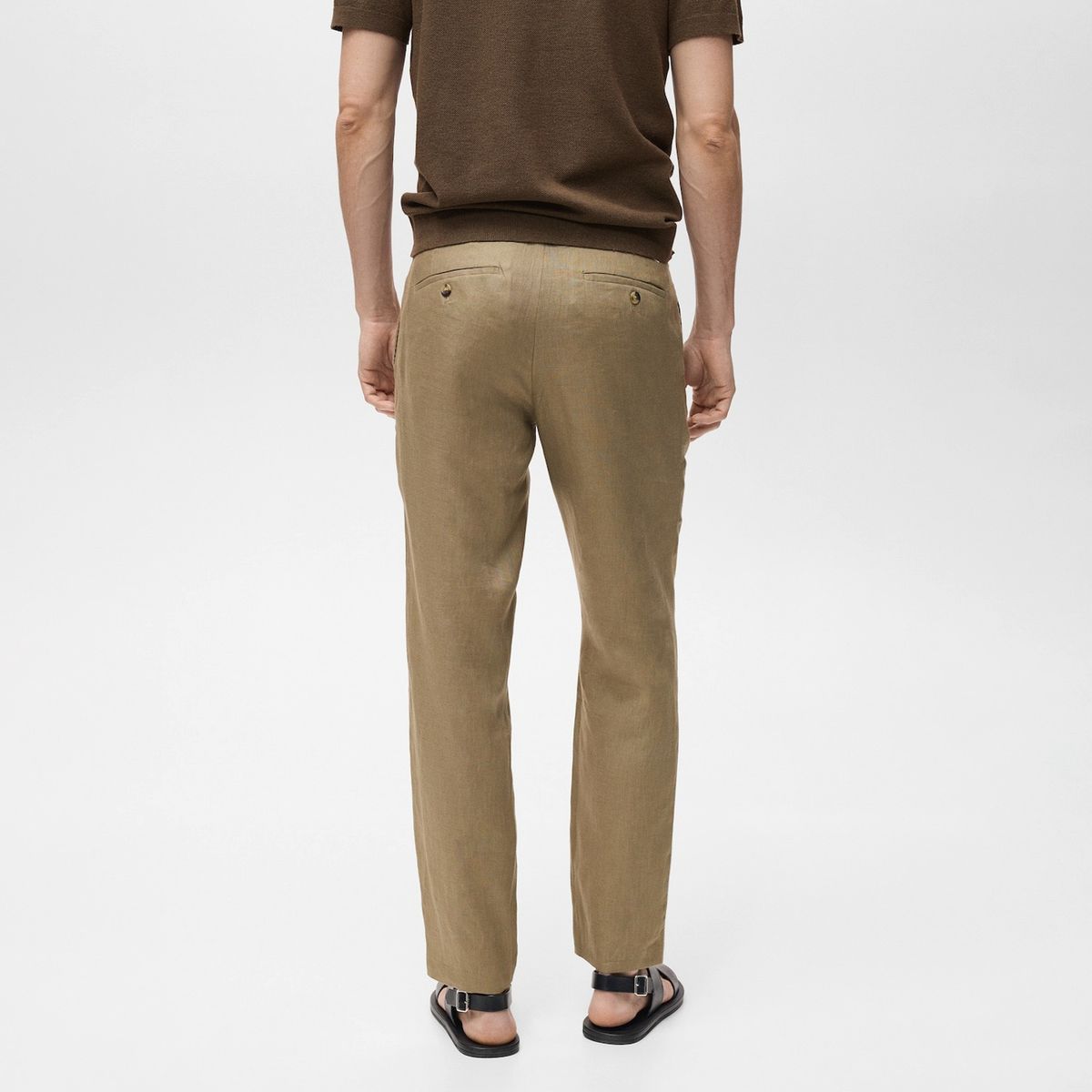 MANGO MAN - Pantalón Oyster 100% Lino Slim Fit Hombre Mango Man