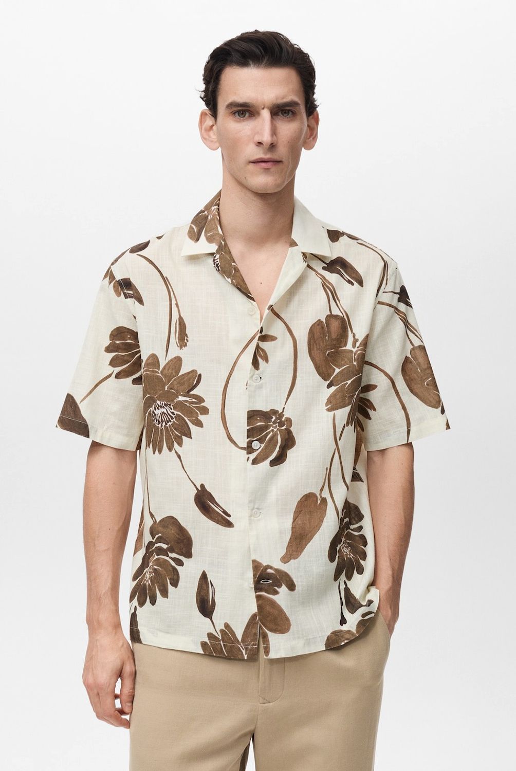 MANGO MAN - Camisa Sicilia Estampado Flores Hombre Mango Man