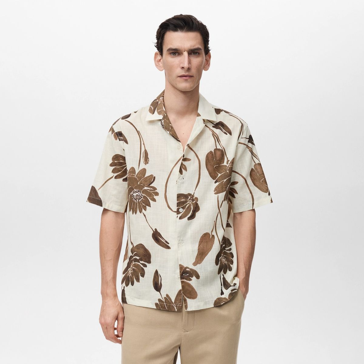 MANGO MAN - Camisa Sicilia Estampado Flores Hombre Mango Man