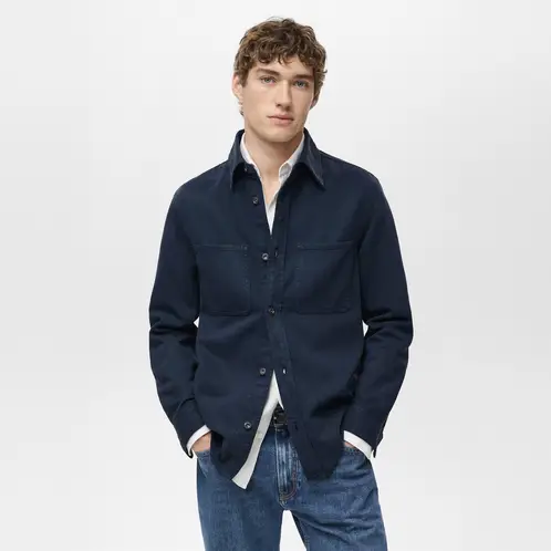 MANGO MAN - Sobrecamisa Jay Tencel Regular Fit Hombre