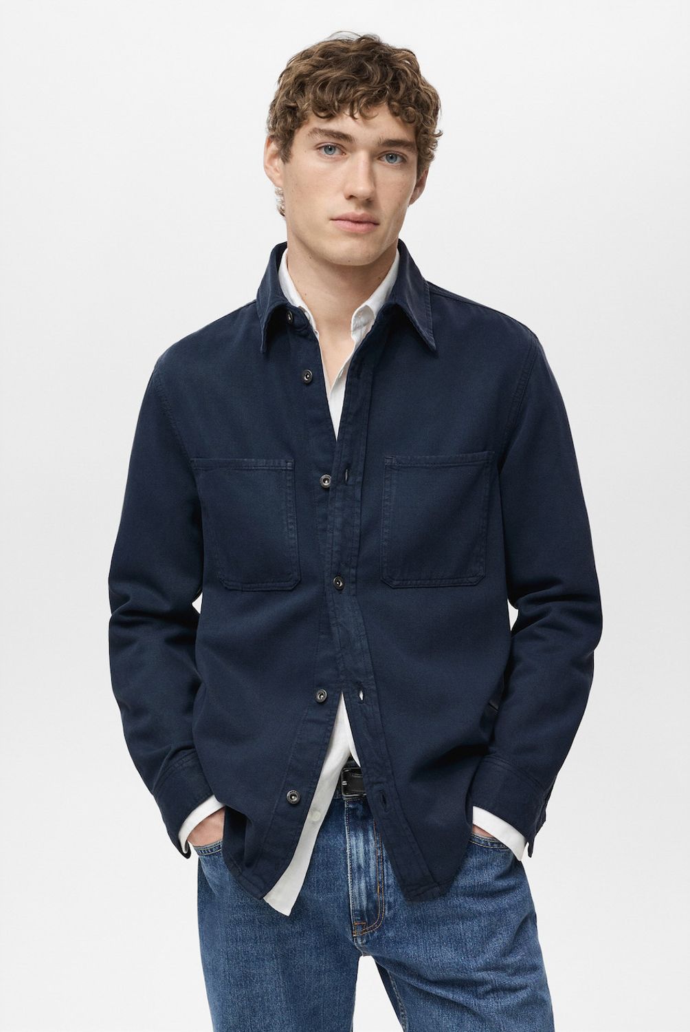 MANGO MAN - Sobrecamisa Jay Tencel Regular Fit Hombre Mango Man