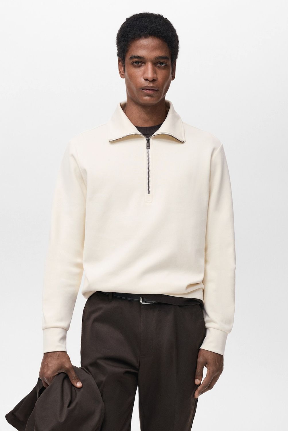 MANGO MAN - Polerón Algodón Regular Fit Cremallera Hombre Mango Man