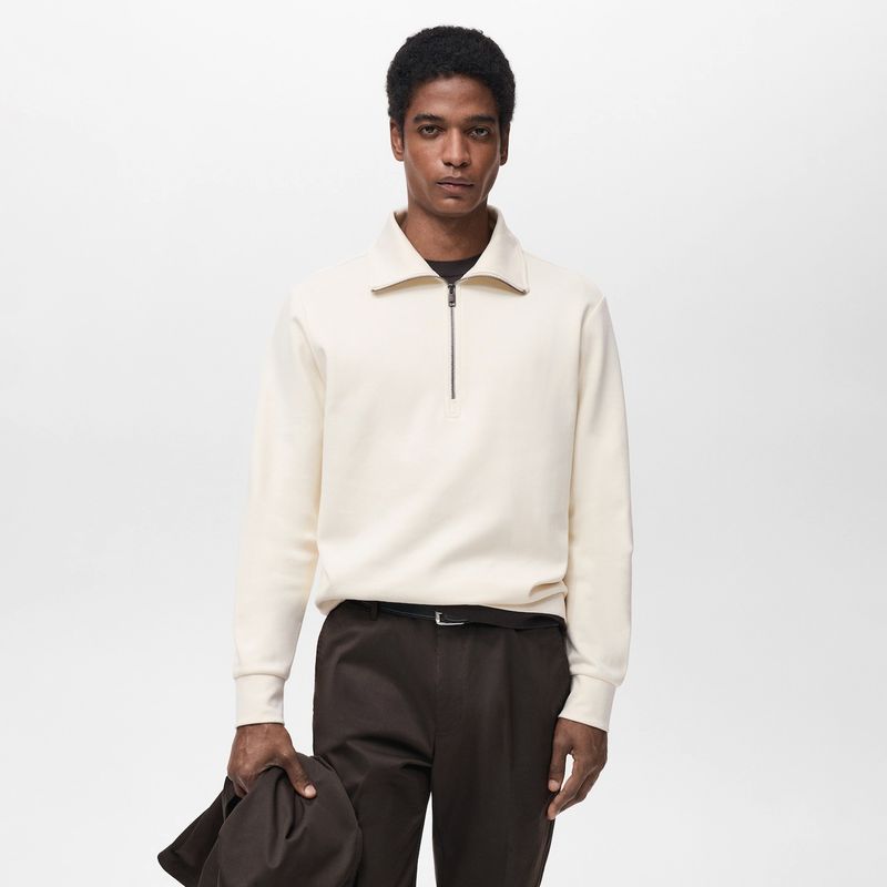 MANGO MAN - Polerón Winnie Algodón Regular Fit Cierre Hombre Mango Man