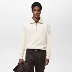 MANGO MAN - Polerón Algodón Regular Fit Cremallera Hombre