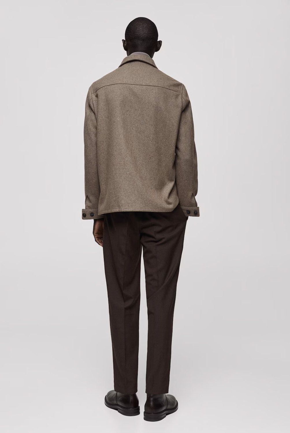 MANGO MAN - Sobrecamisa Mezcla Lana Franela Hombre Mango Man
