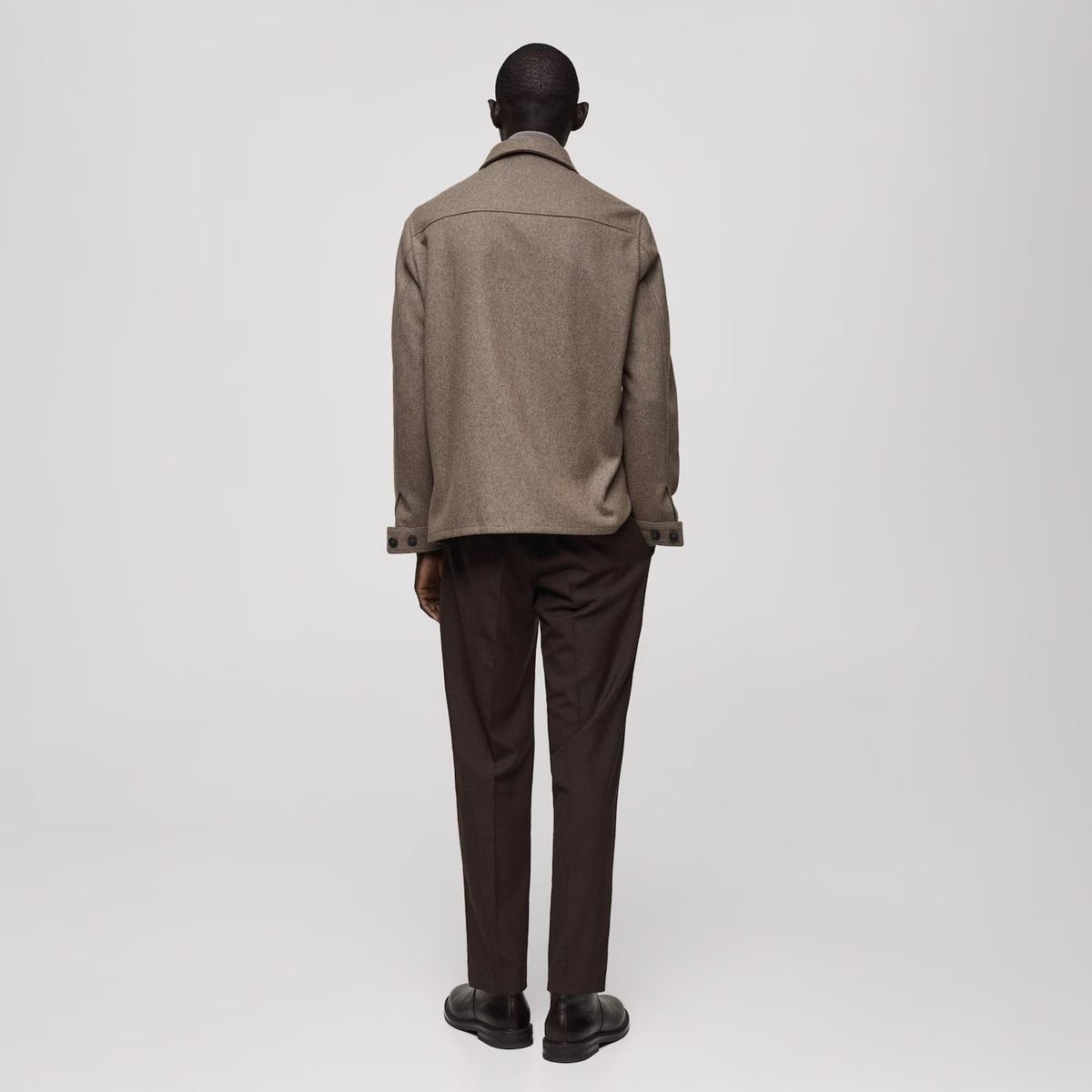 MANGO MAN - Sobrecamisa Mezcla Lana Franela Hombre Mango Man