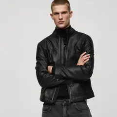 MANGO MAN - Chaqueta Biker Apollo 100% Cuero Hombre