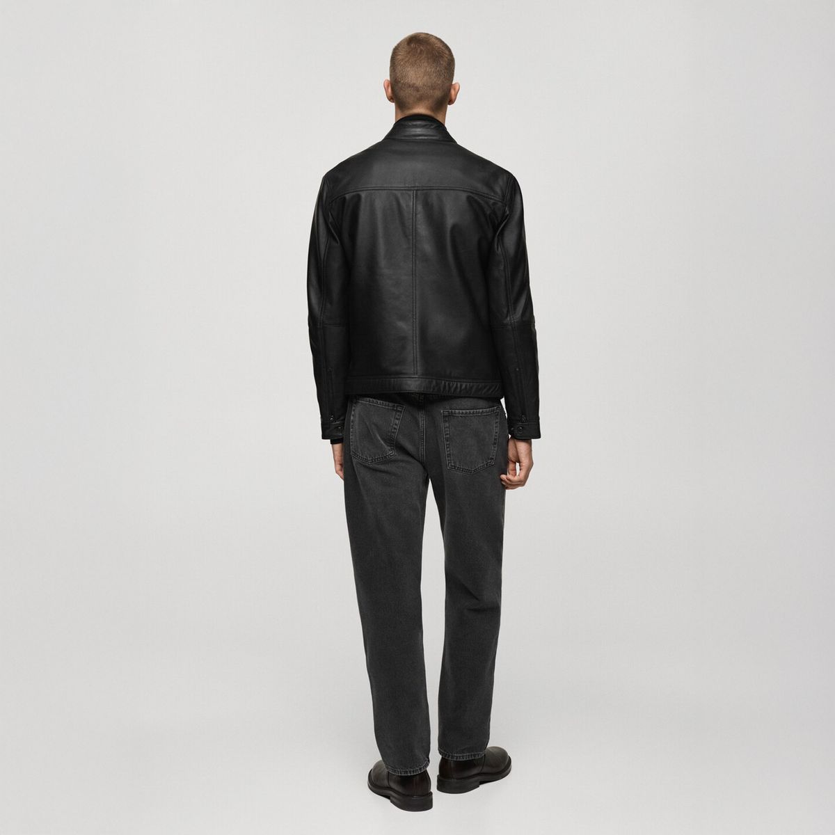 MANGO MAN - Chaqueta Biker Apollo 100% Cuero Hombre Mango Man