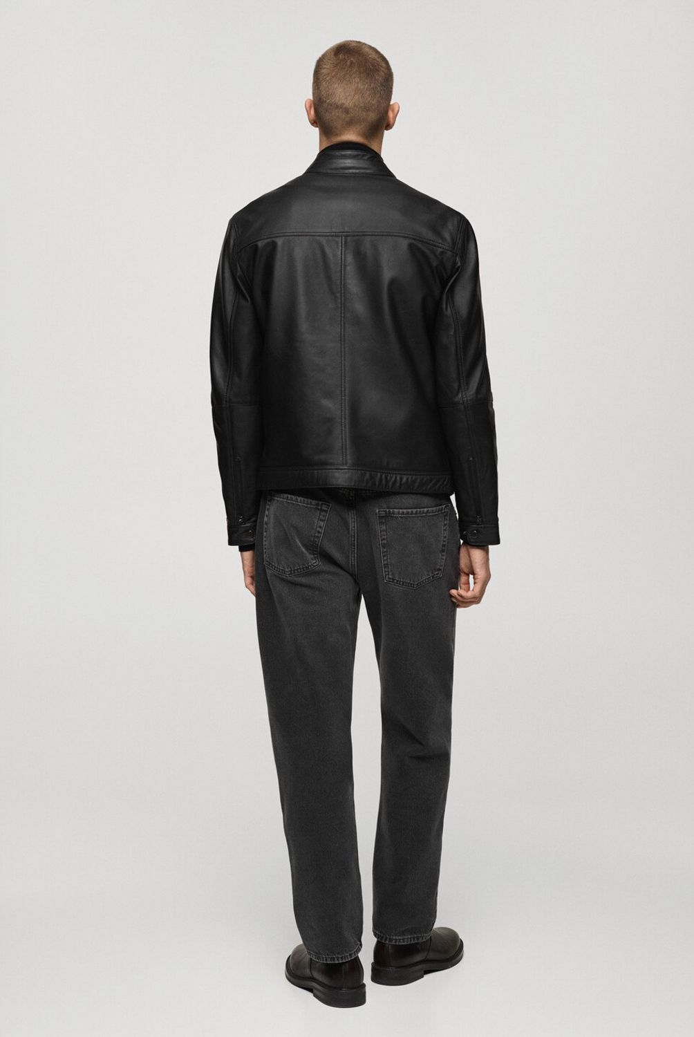 MANGO MAN - Chaqueta Biker Apollo 100% Cuero Hombre Mango Man