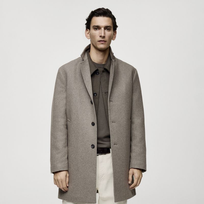 MANGO MAN - Abrigo Salford Lana Recto Hombre Mango Man
