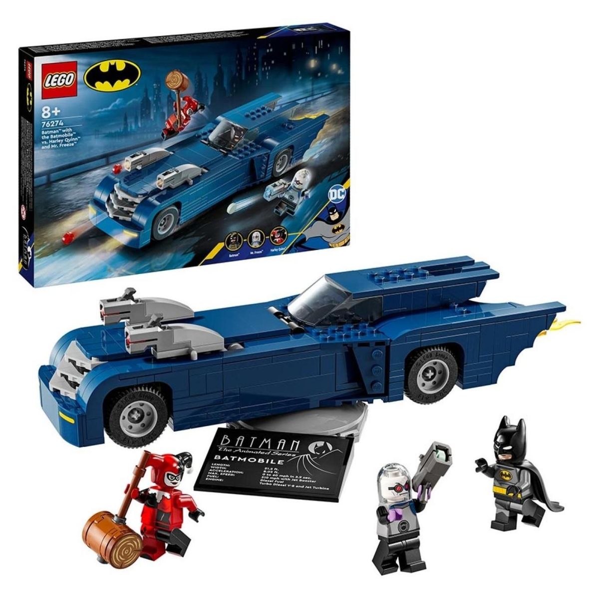 LEGO - Lego DC: Batman con Batmóvil vs. Harley Quinn y Mr. Freeze