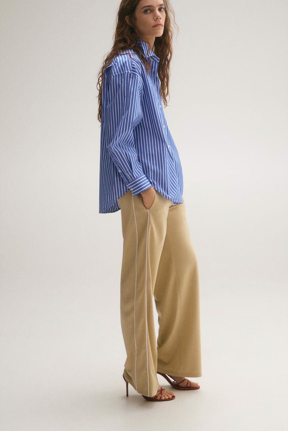 MANGO - Camisa Rayas Combinada Algodón Mujer Mango