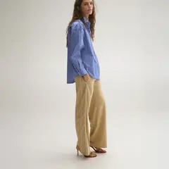 MANGO - Camisa Rayas Combinada Algodón Mujer